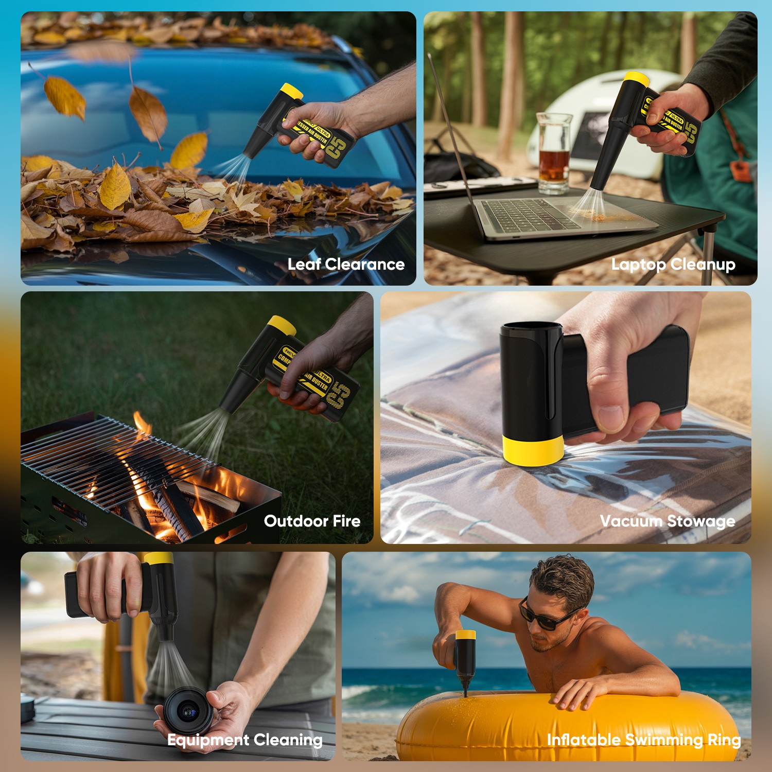 300,000 RPM Compressed Air Duster Rechargeable Electric Air Blower with 8 Speed