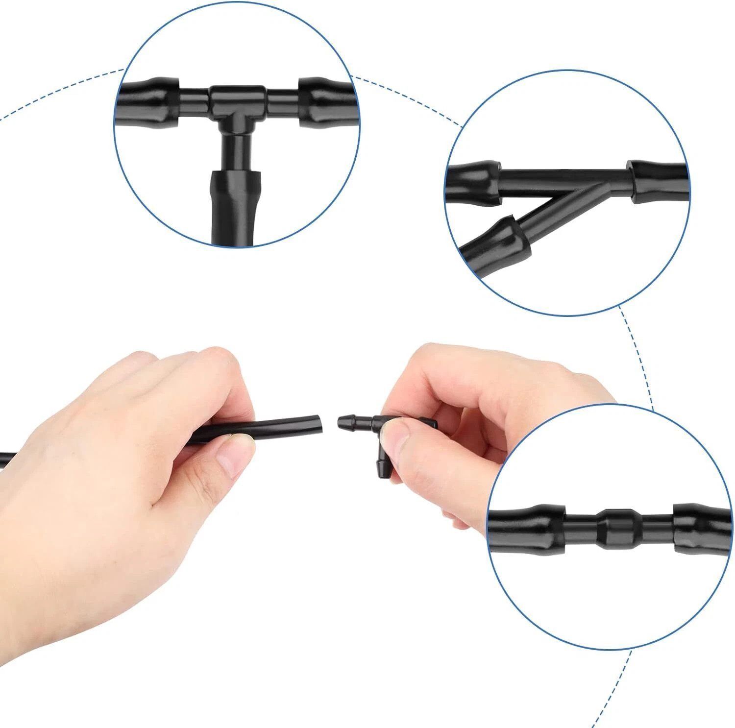 Car Universal Windshield Washer Hose Wiper Blade Pipe Jet Spray Tube Nozzle kit