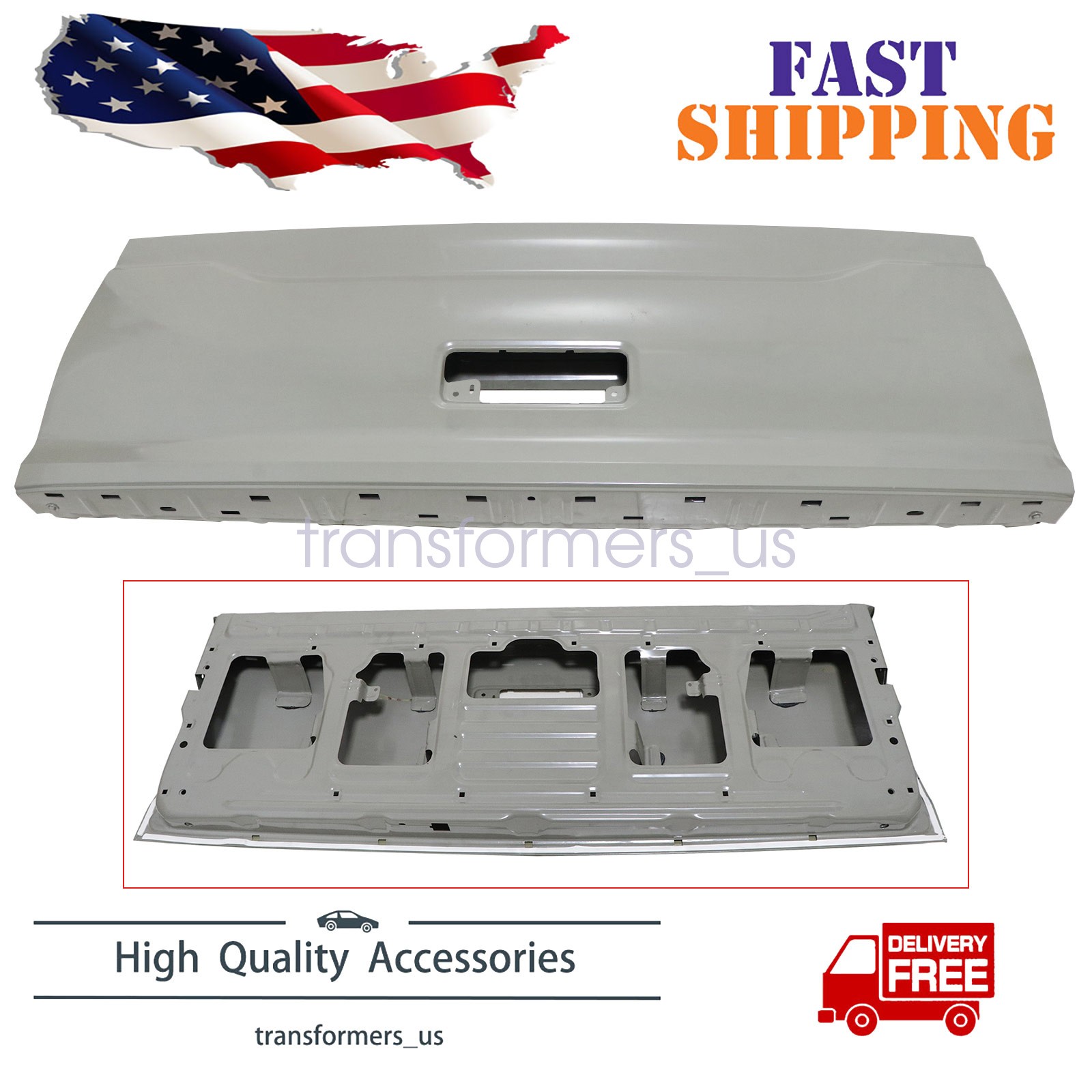 Rear Tailgate For 2016-22 2023 Toyota Tacoma Primed Steel Rear Tailgate Shell