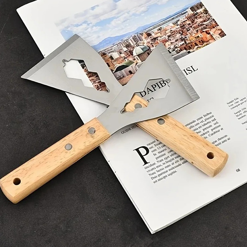 2pcs Stainless Steel Ash Scraper – Thick Multi-Use Cleaning & Cement Shovel Tool