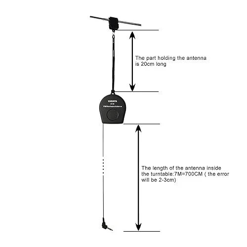 XHDATA AN-80 Shortwave Reel Antenna Black FM SW External Whip to Improve Sign