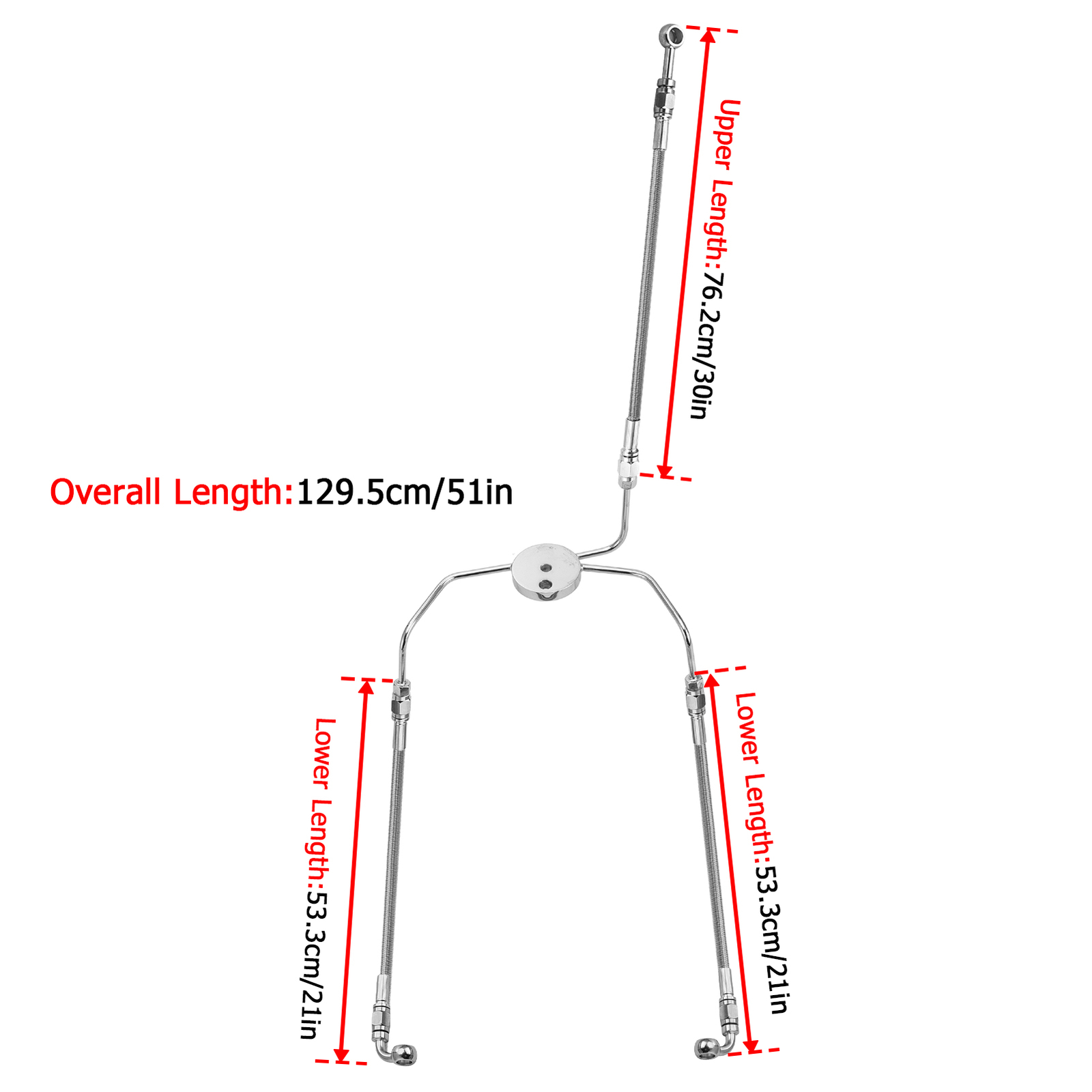 12"-14" Handlebar Braided Brake Line Kit For Harley Road King FLHR FLHRC Non-ABS