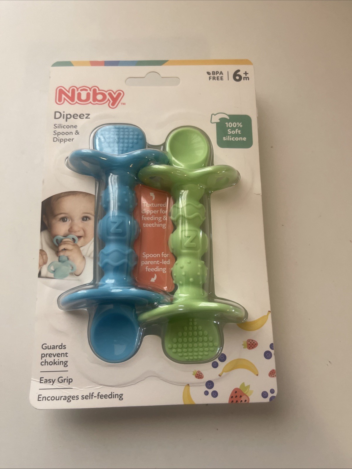 Dipeez Self-Feeding Spoons for Babies, Multicolor, 2 Count Infant/Toddler Spoons