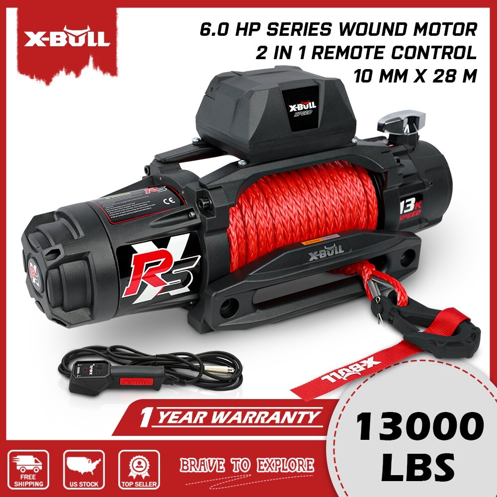 X-BULL 12V Electric Winch 10000lb-14500lb Truck Towing Jeep Winch 4WD Off-Road