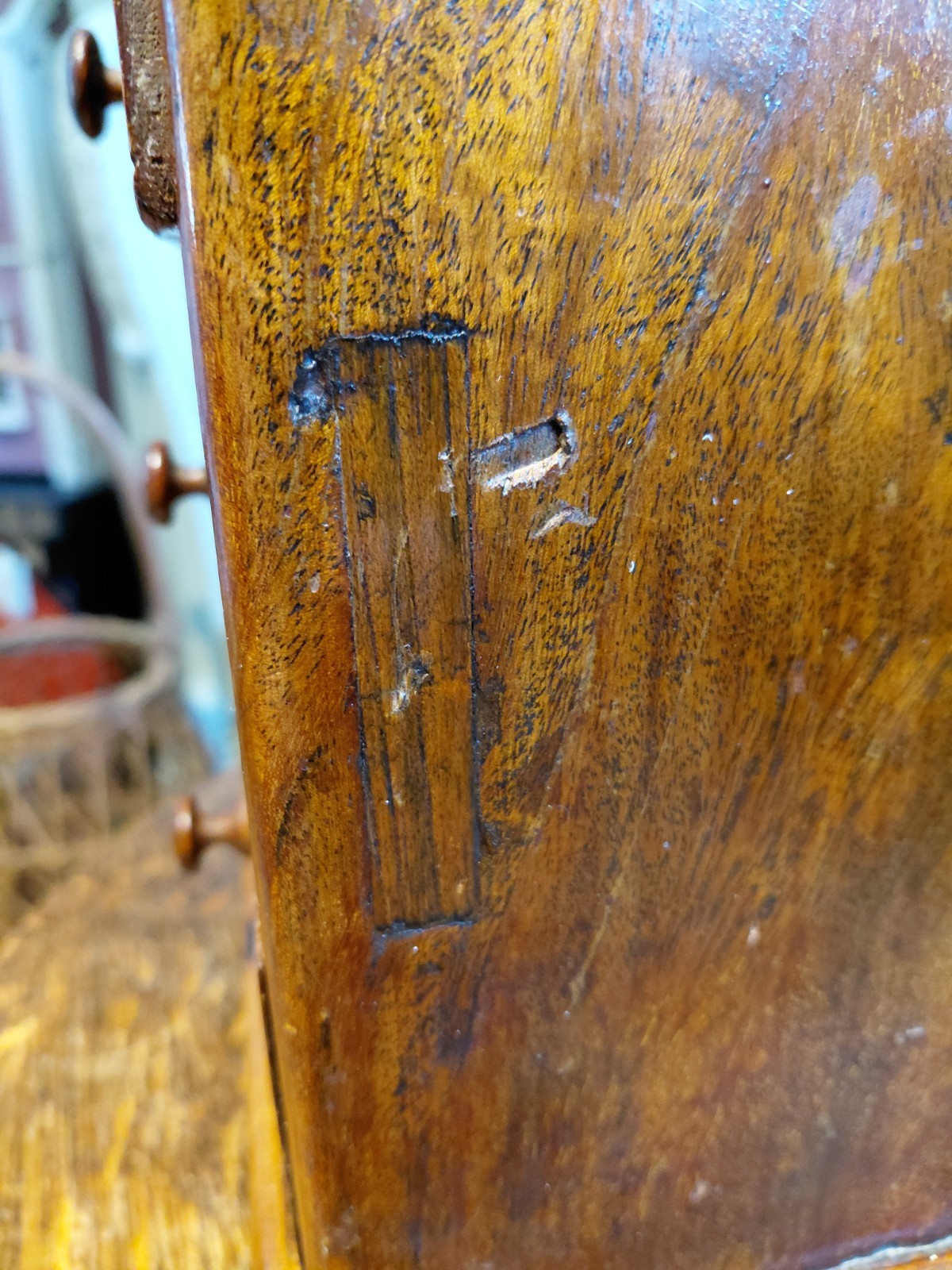 A Victorian Apprentice Piece Chest Of Drawers, Desktop 3 Drawers In Mahogany.