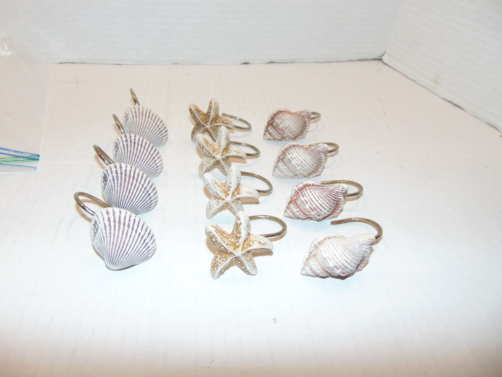 Set of 12 Seashell Shower Curtain Hooks – Decorative Rustproof Rings