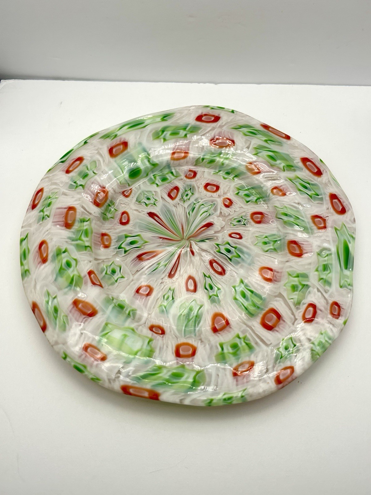 VINTAGE MURANO MILLEFIORI ART GLASS TEA CUP & SAUCER Dish Set