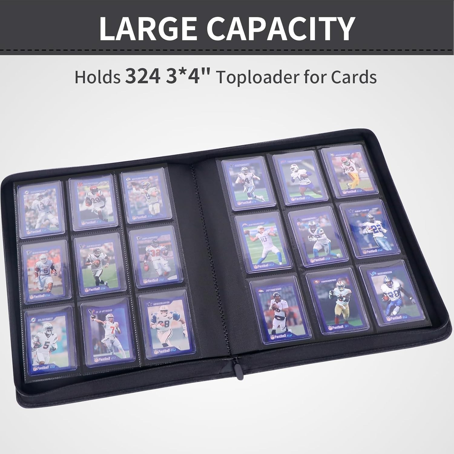 Toploader Binder, Holds 324 Toploaders, 9 Pockets, Top Loader Binder for Cards S