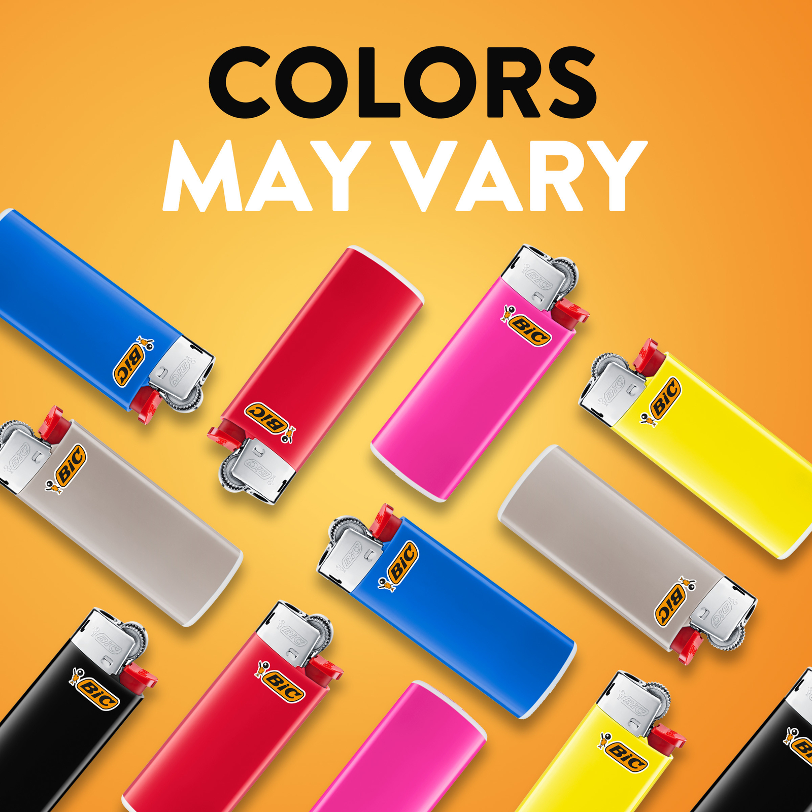 BIC Mini Lighter, Assorted Colors, Set of 8 Pocket Lighters, Safe and Reliable