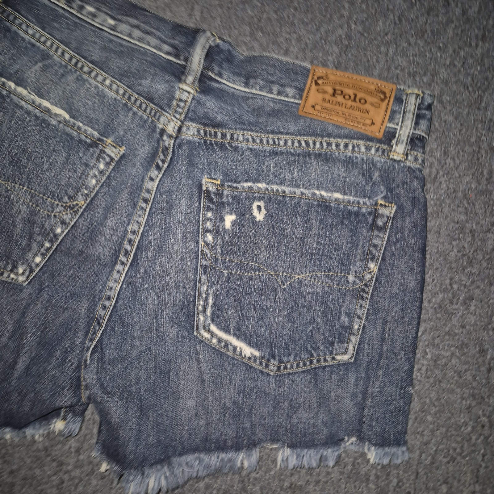 Women's Polo Ralph Lauren Crosby Denim Distressed Shorts High Waist Sizes 25-32