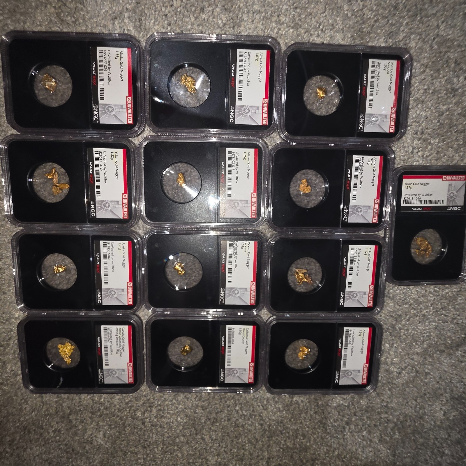 Alaskan gold nuggets 18.02 grams