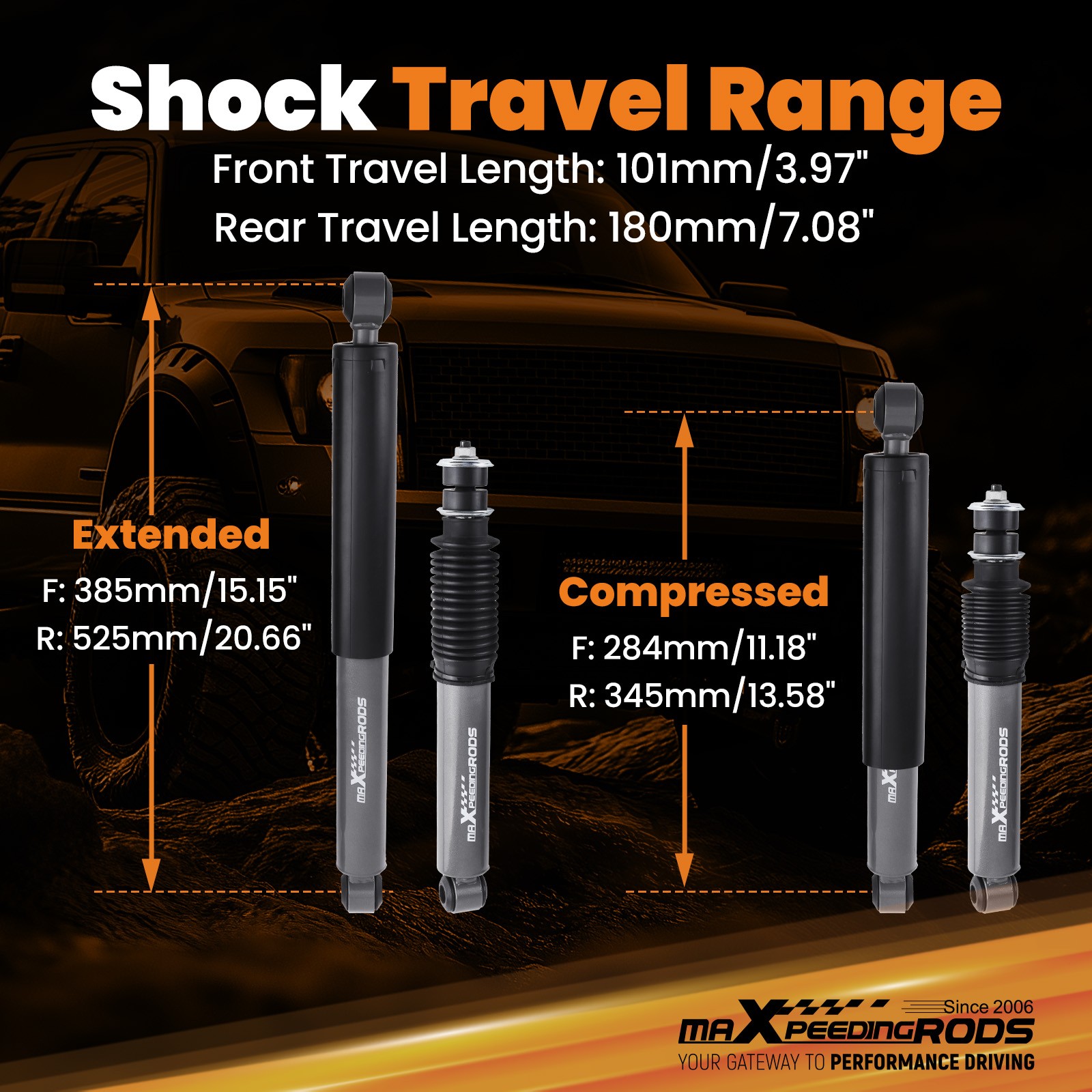 Performance Lowering Kit 3"/5" for Ford Ranger 2WD 1998-2015 with Flip Kit