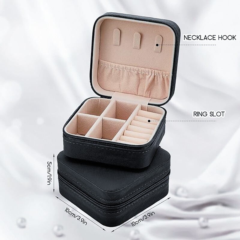 Ring box NEW Black Jewelry Travel Case Box Organizer Holder Storage Earring Case