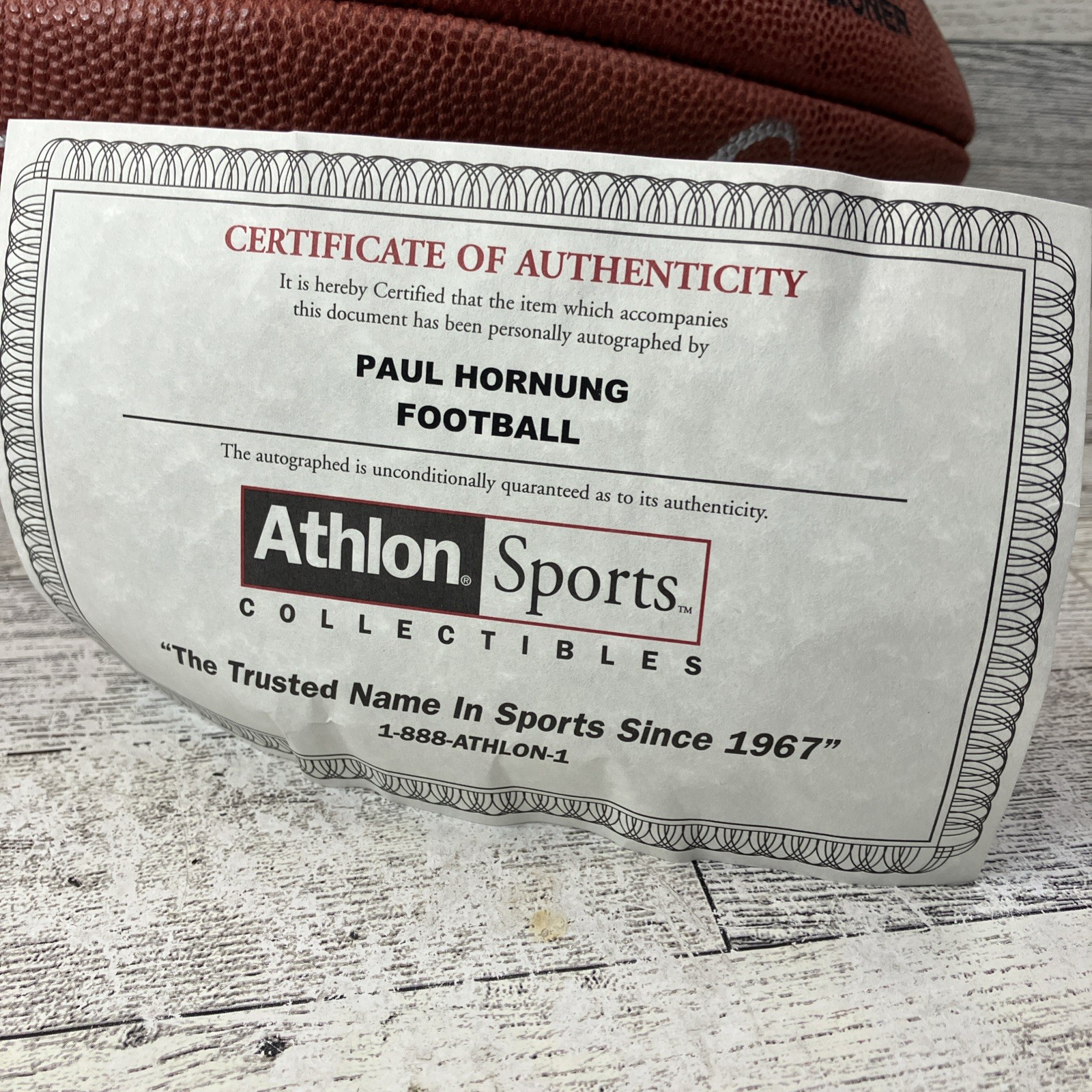 PACKERS Paul Hornung signed NFL football w/ COA AUTO Autographed HOF