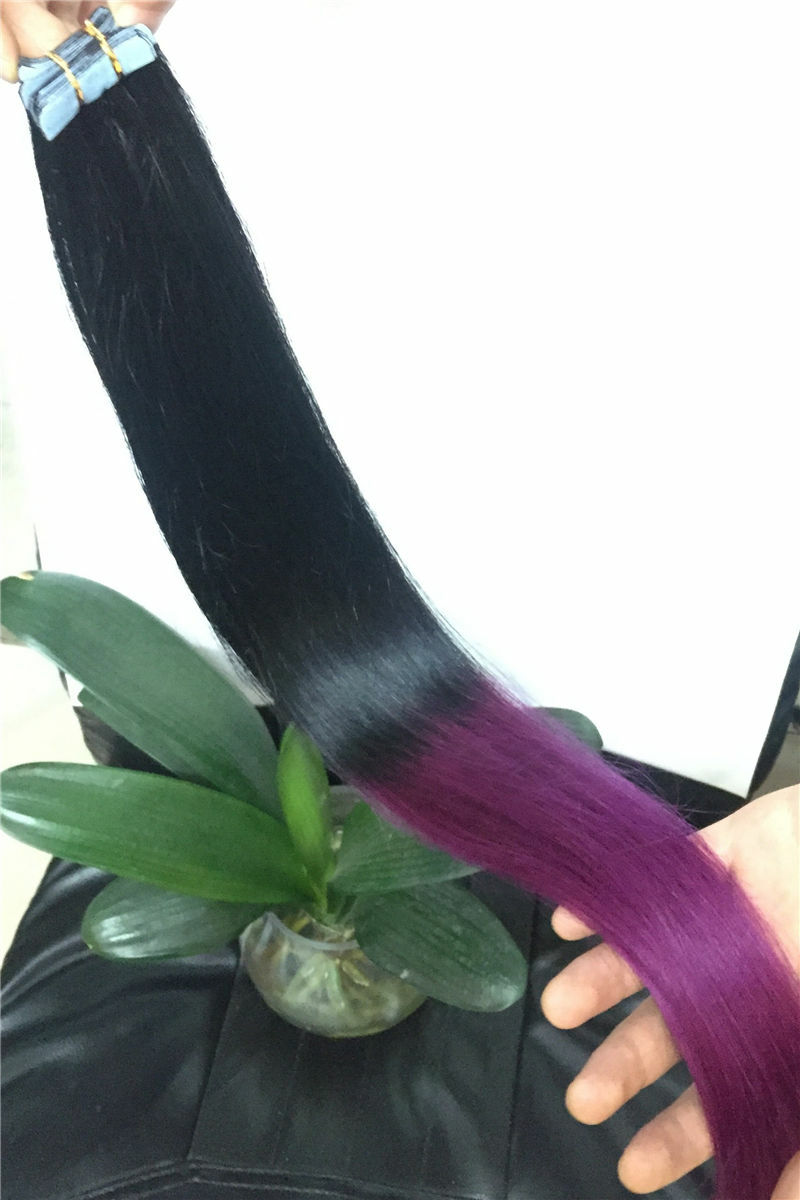 Seamless Tape In Human Hair Extensions Skin Weft Russian Hair Full Head 80pieces