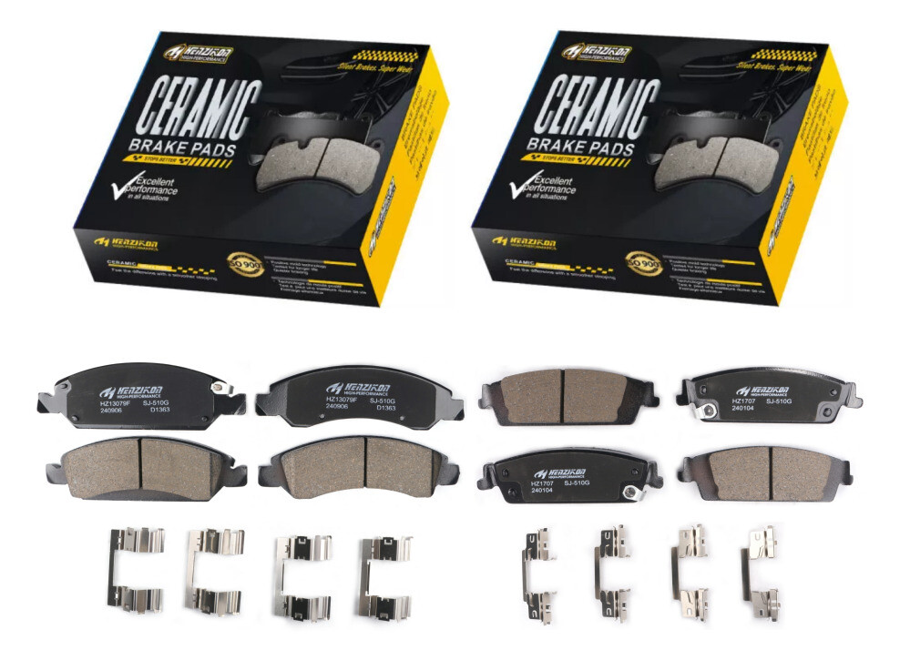 Front Rear Ceramic Brake Pad For Chevy Silverado 1500 2014 - 2018 4.3L 5.3L 6.2L
