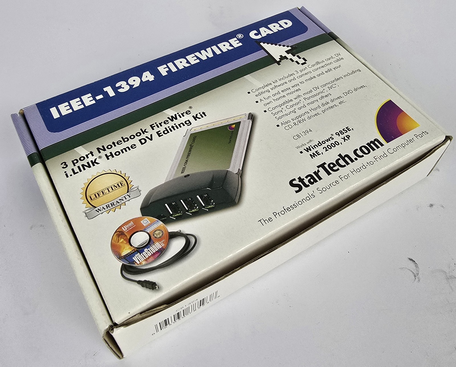 Startech FireConnect IEEE 1394 3-Port FireWire CB1394 CardBus Notebooks Laptop