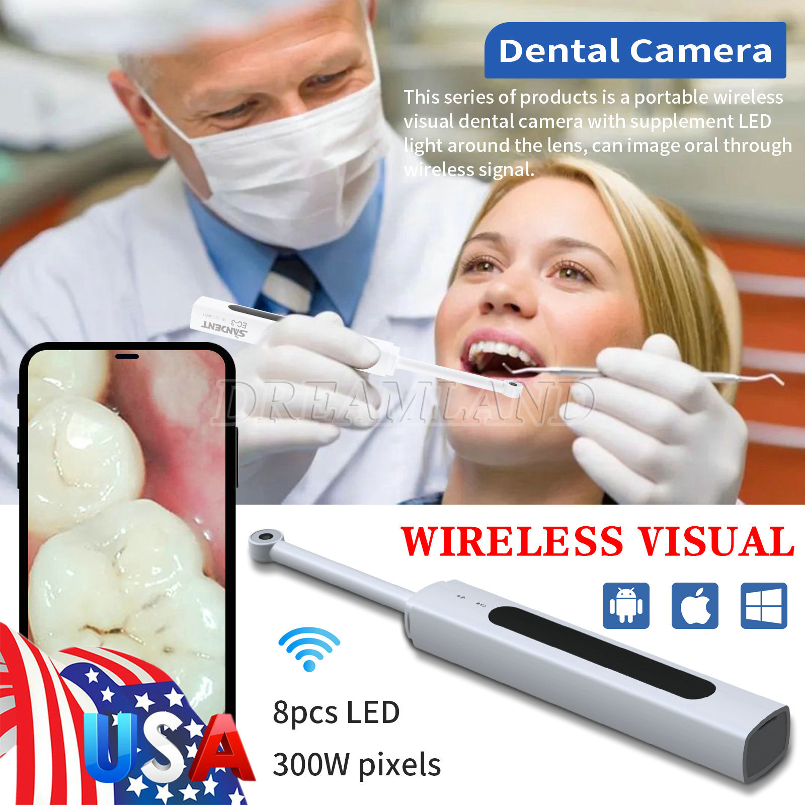 Dental Camera Intra Oral Odontologia Camara Intraoral Endoscope Inspect Tooth US
