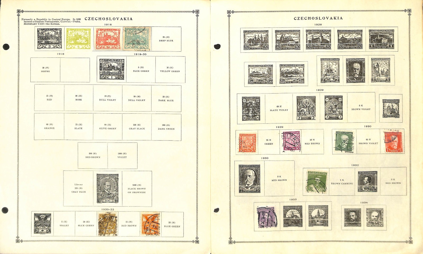 Czechoslovakia Stamp Collection on 40 Scott & Schaubek Pages, 1918-1968 (BH)