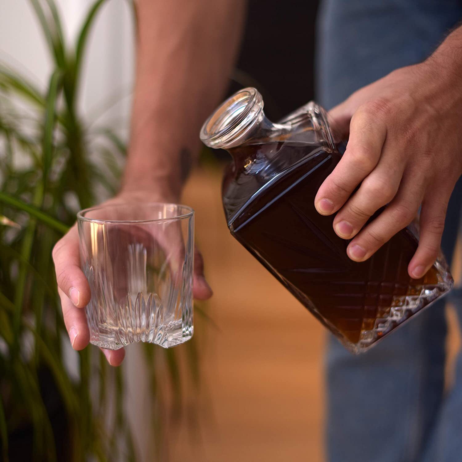 Bormioli Rocco Selecta Collection Whiskey Decanter, 33.75 oz, Clear