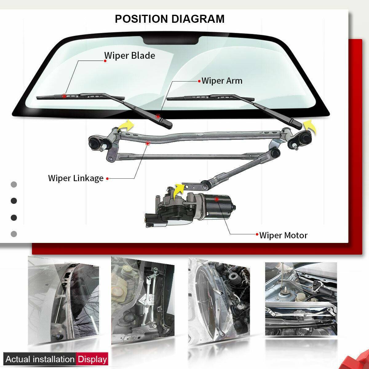 Front Windshield Wiper Linkage with Motor for BMW E46 323i 325i 328i 61617071693