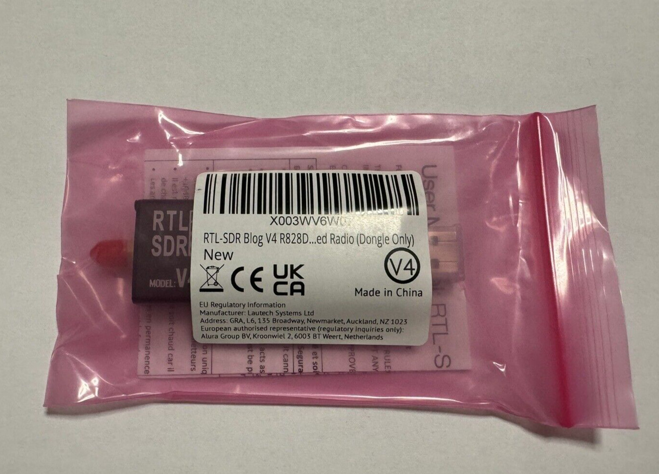 RTL-SDR Blog V4 Original R828D 1PPM HF BiasT SMA Dongle Limited Edition