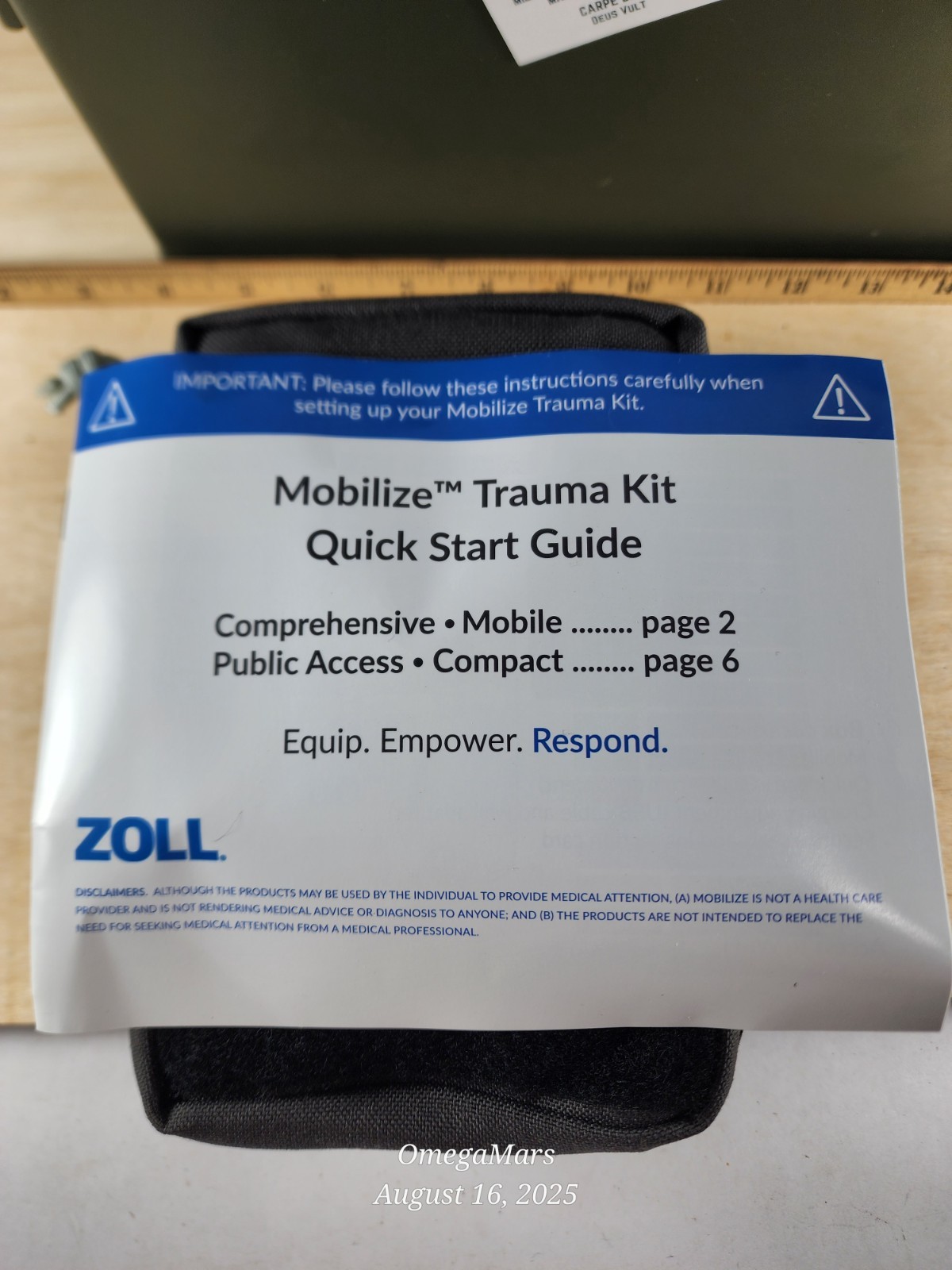 Zoll Mobilize® Compact trauma kit, Medical, BRAND NEW, Manu 2025