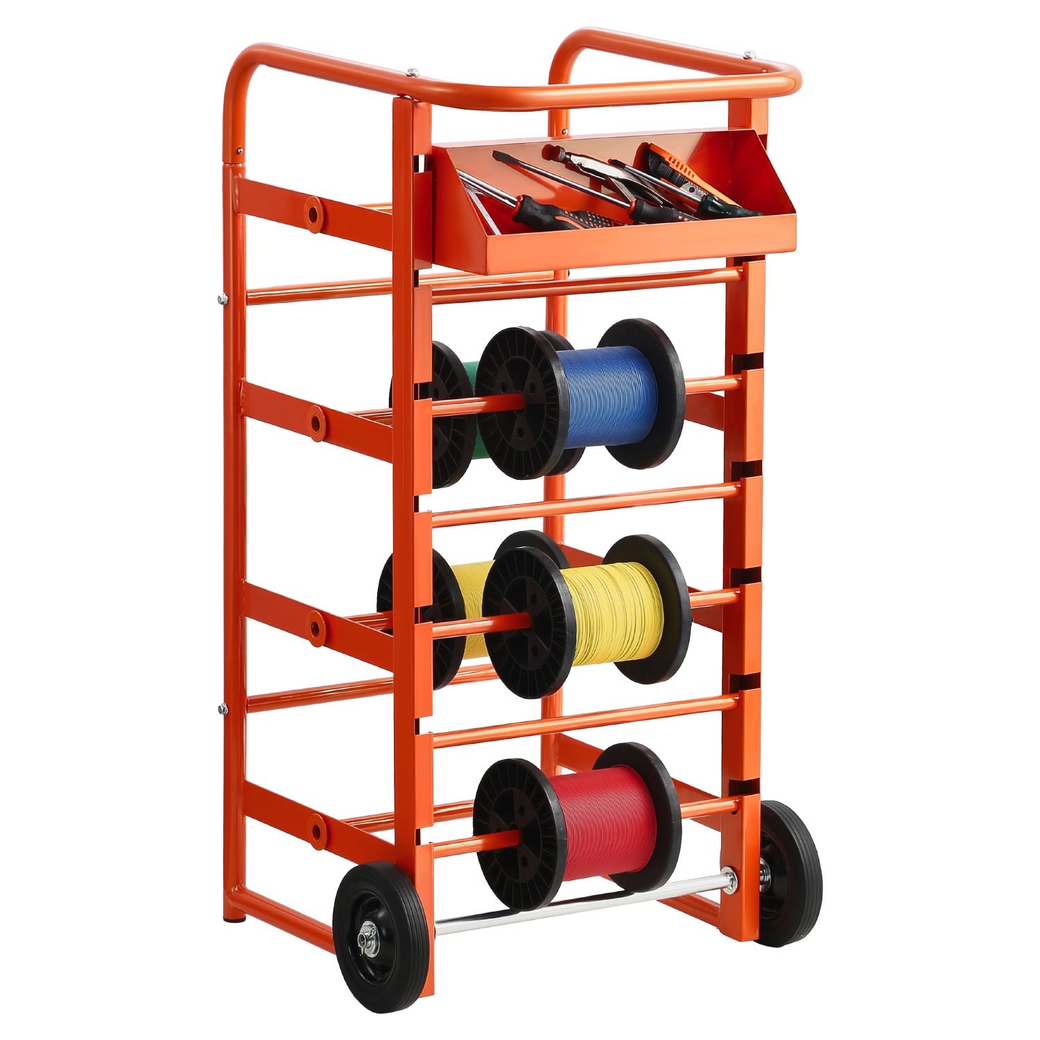 Wire Spool Rack 11 Rods Cable Caddy Wire Spool Cart for Industrial Electrical