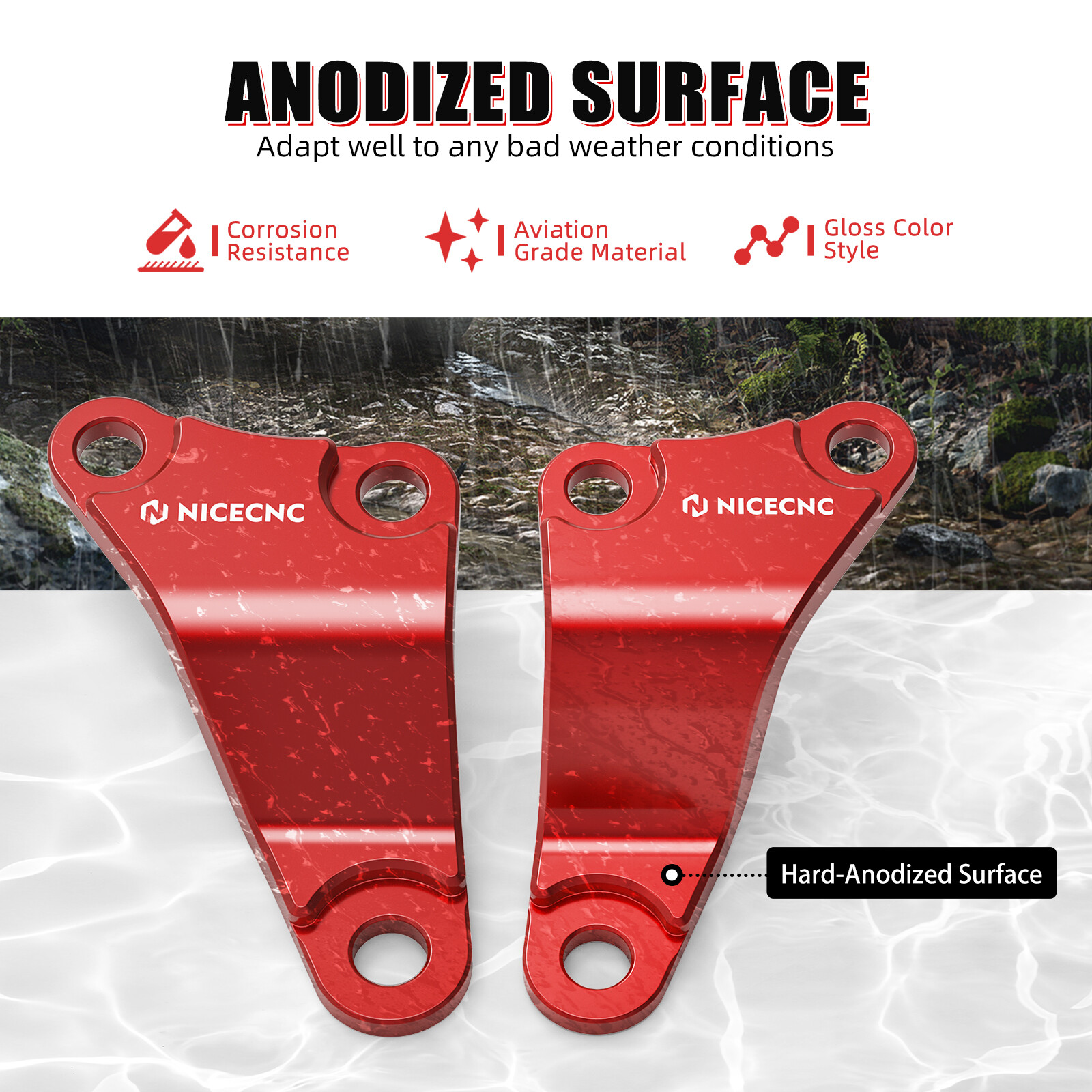 For Honda TRX450ER Electric Start Engine Upper Stay Mount Brackets 2006-2014 Red