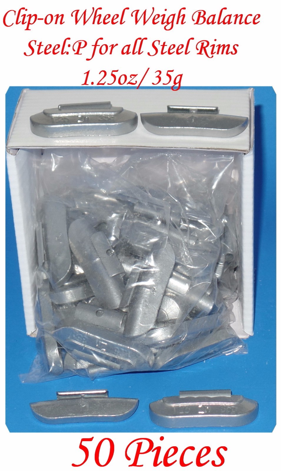 ASSORTMENT 300 Pcs CLIP-ON WHEEL WEIGHT BALANCE P 0.25 0.50 0.75 1.0 1.25 1.50z