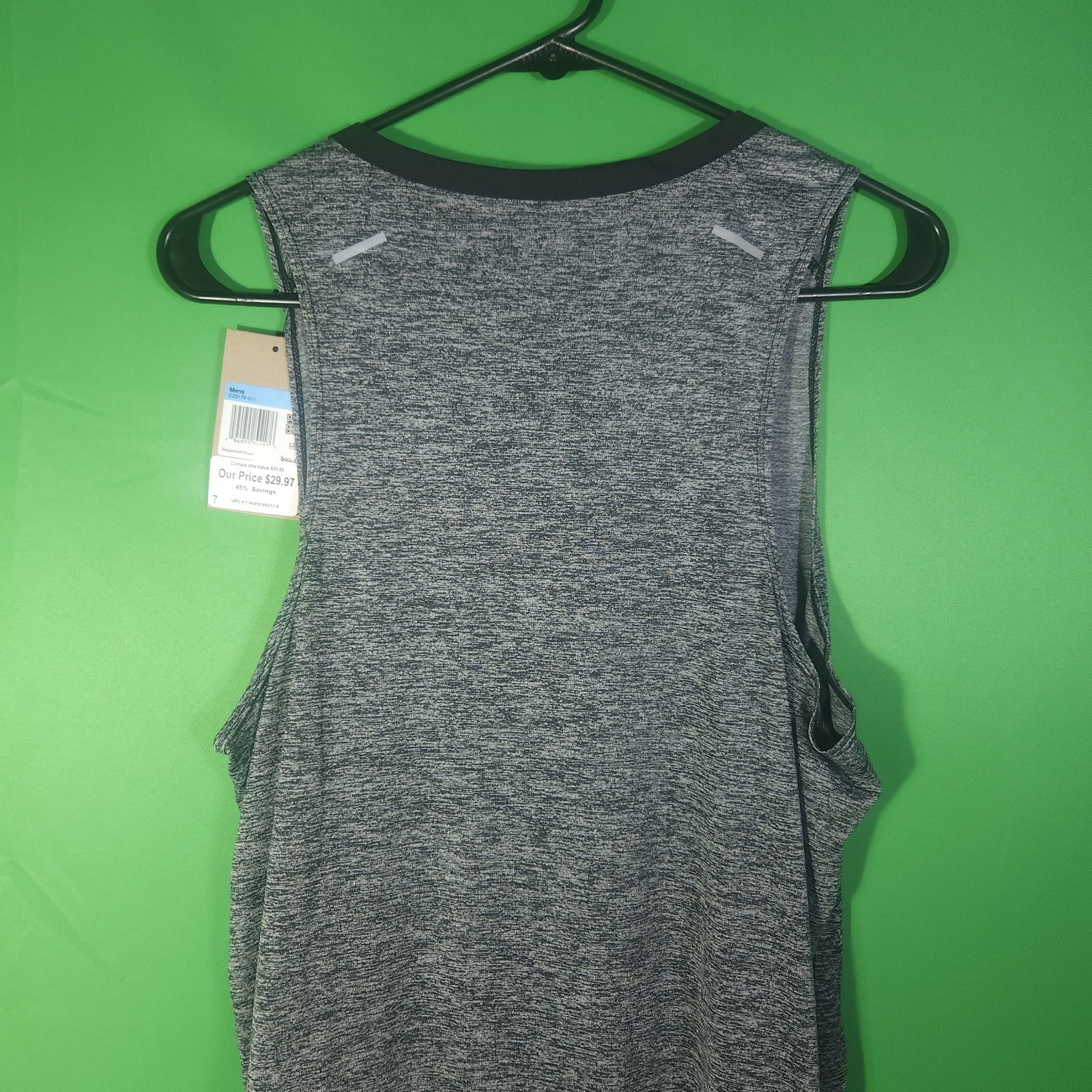 Nike Running Rise 365 Mens Medium Gray Sleeveless Tank Top Shirt Black Trim