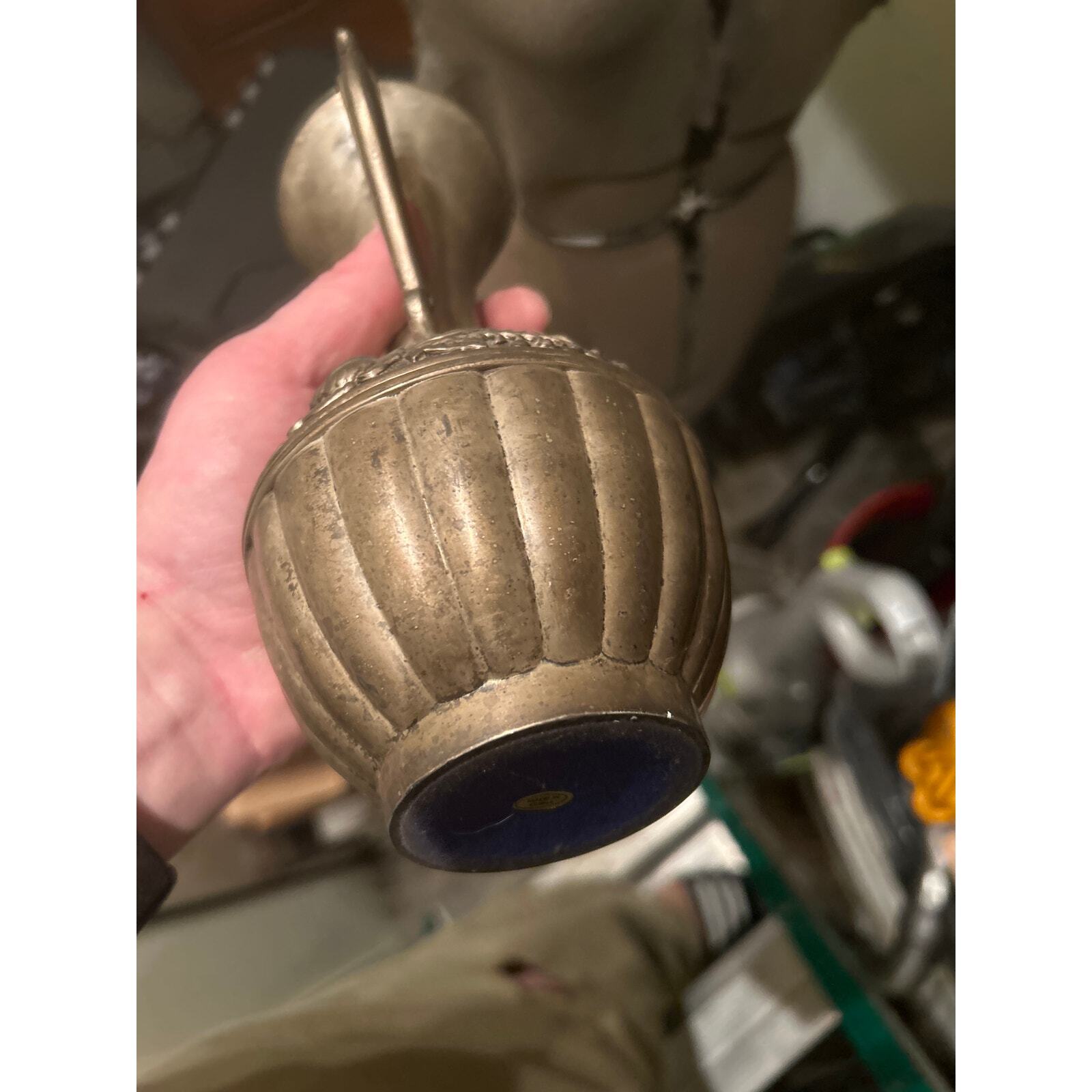 Silver-Plated Antique Carafe w/ Rose Flower Design, Vintage Decanter, Water Vase