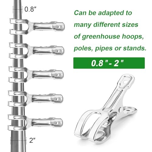 Upgrade 24Pcs Garden Clips 3/4" Stainless Steel Greenhouse Clamps