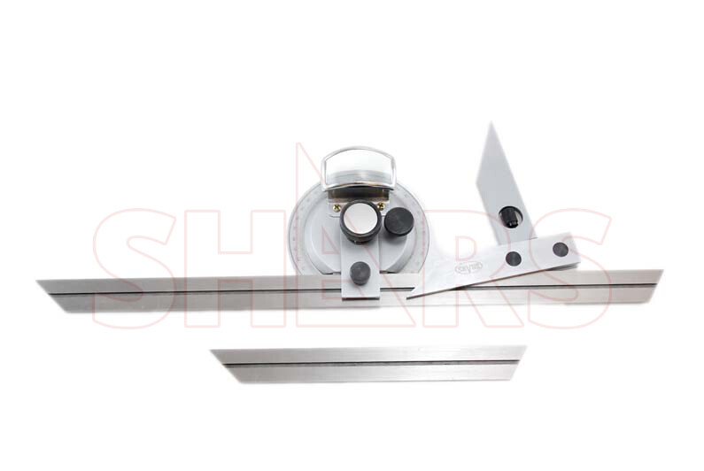 360 UNIVERSAL BEVEL DIAL PROTRACTOR 6" 12" BLADES SATIN #