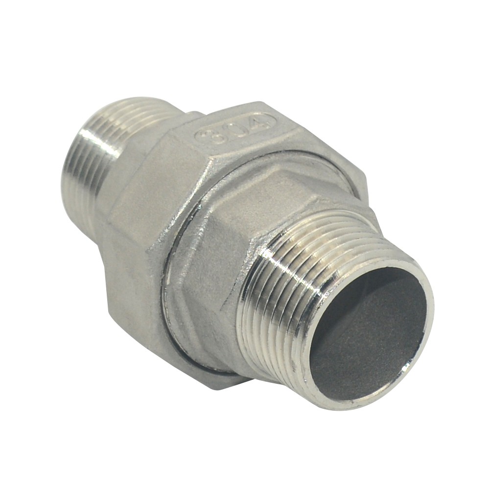 1" in NPT Male thread Malleable Straight Union Coupling Pipe Stainless Steel