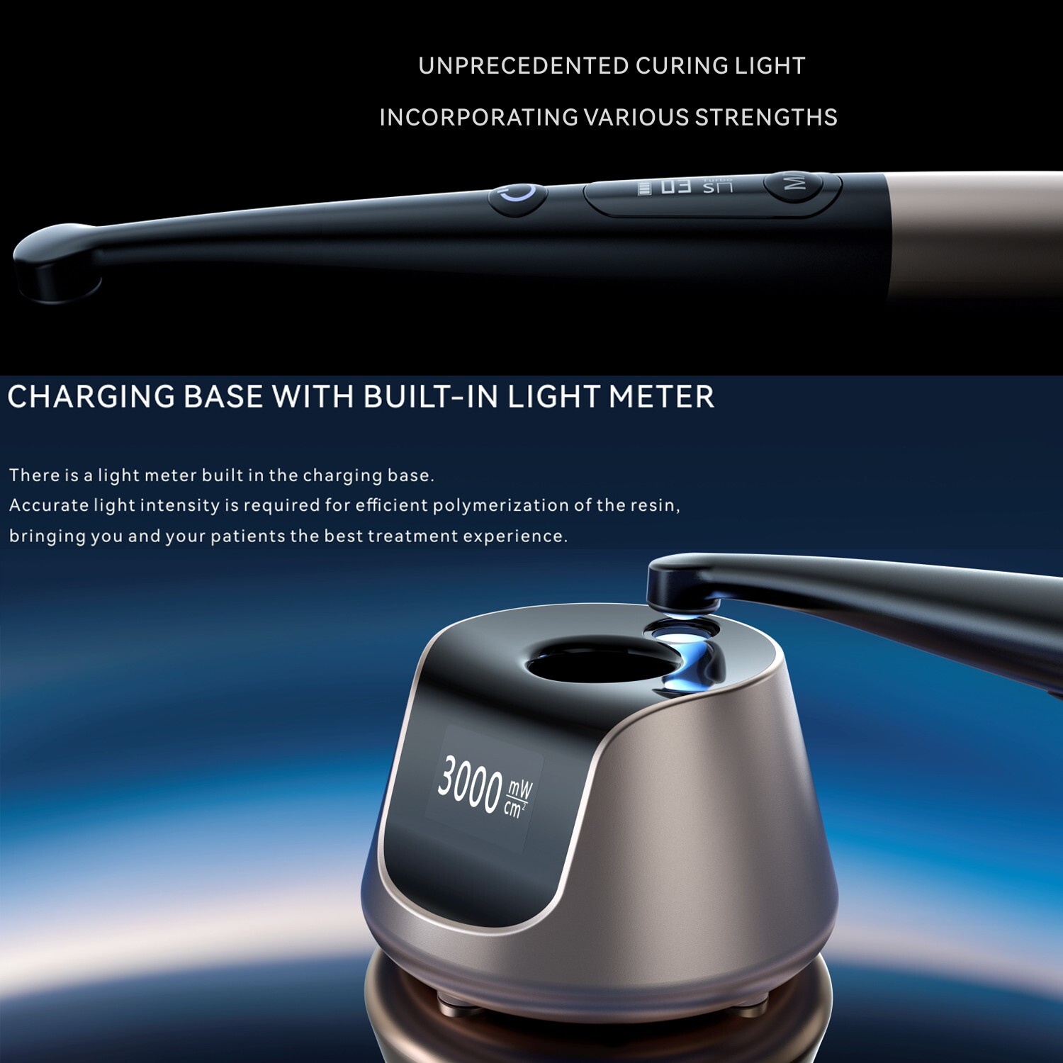 Woodpecker Dental O-Star Curing Light 1 Sec Curing 3000mw w/Light Meter 7 Models