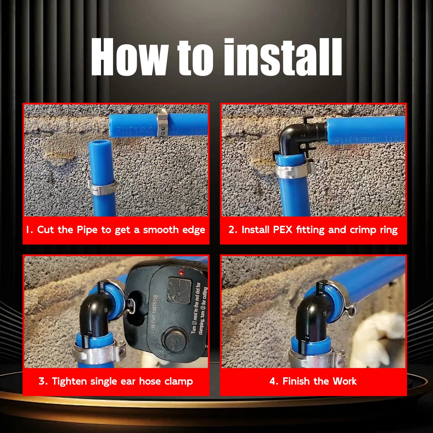 120Pcs 3/4'' PEX Stainless Steel Clamp Cinch Rings Crimp Pinch Fitting