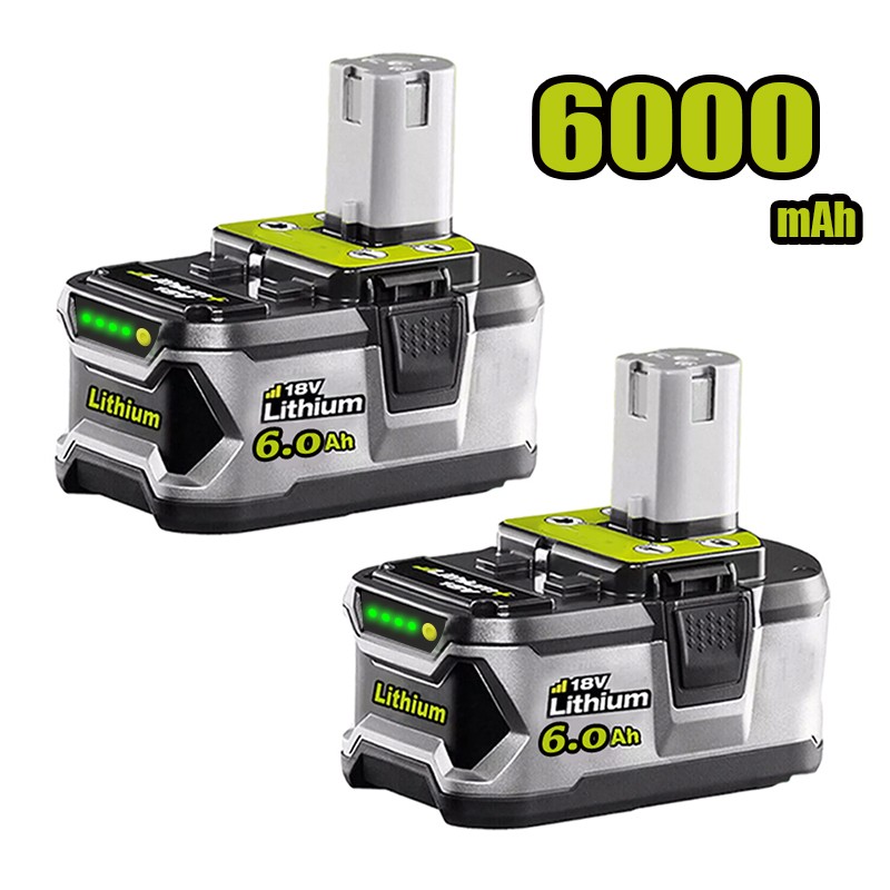 2PACK For RYOBI P108 18V 6.0Ah High Capacity Battery 18Volt Lithium-Ion Battery