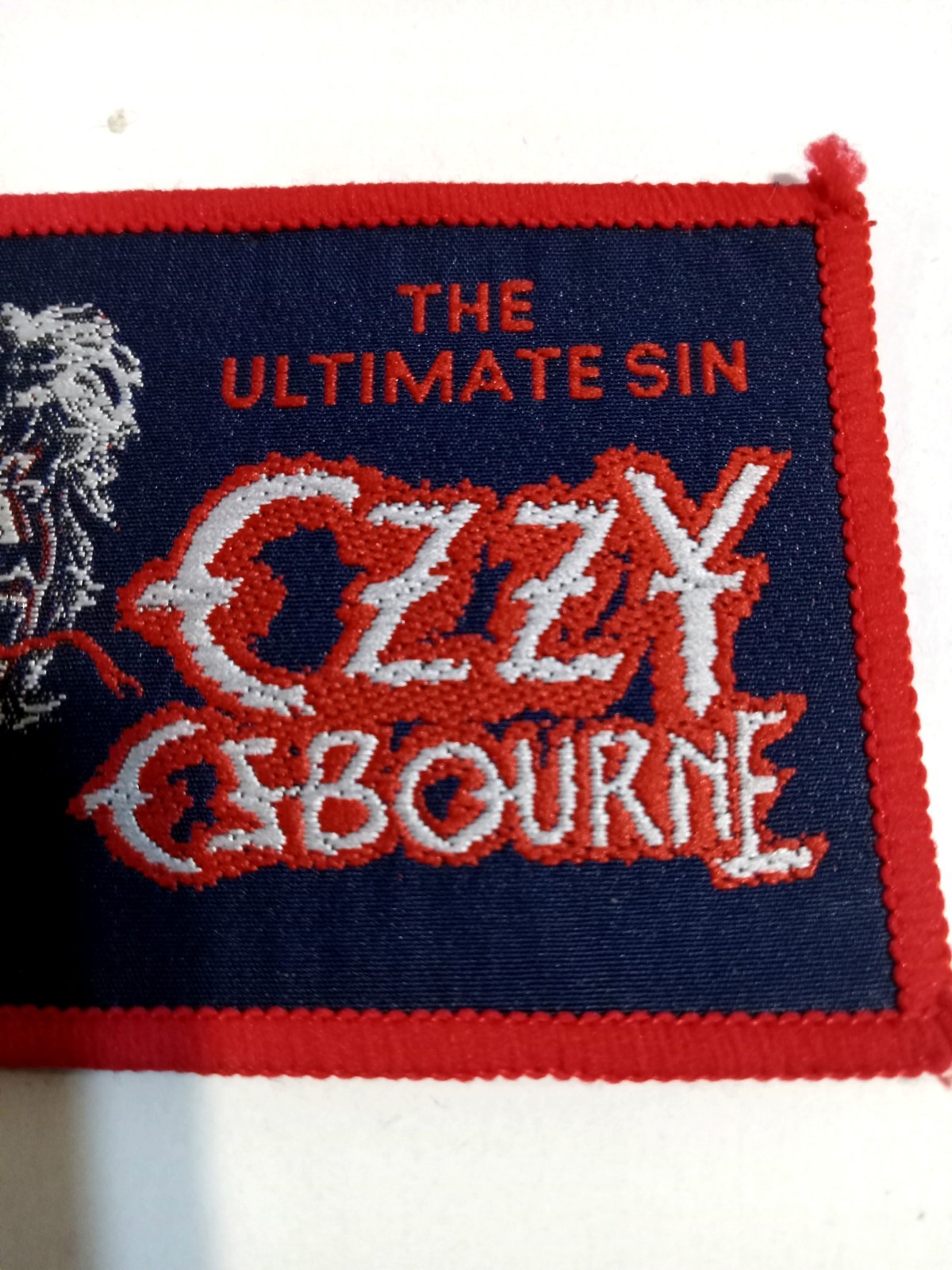 Vintage Ozzy Osbourne 1986 Tour the Ultimate Sin Patch Red and black