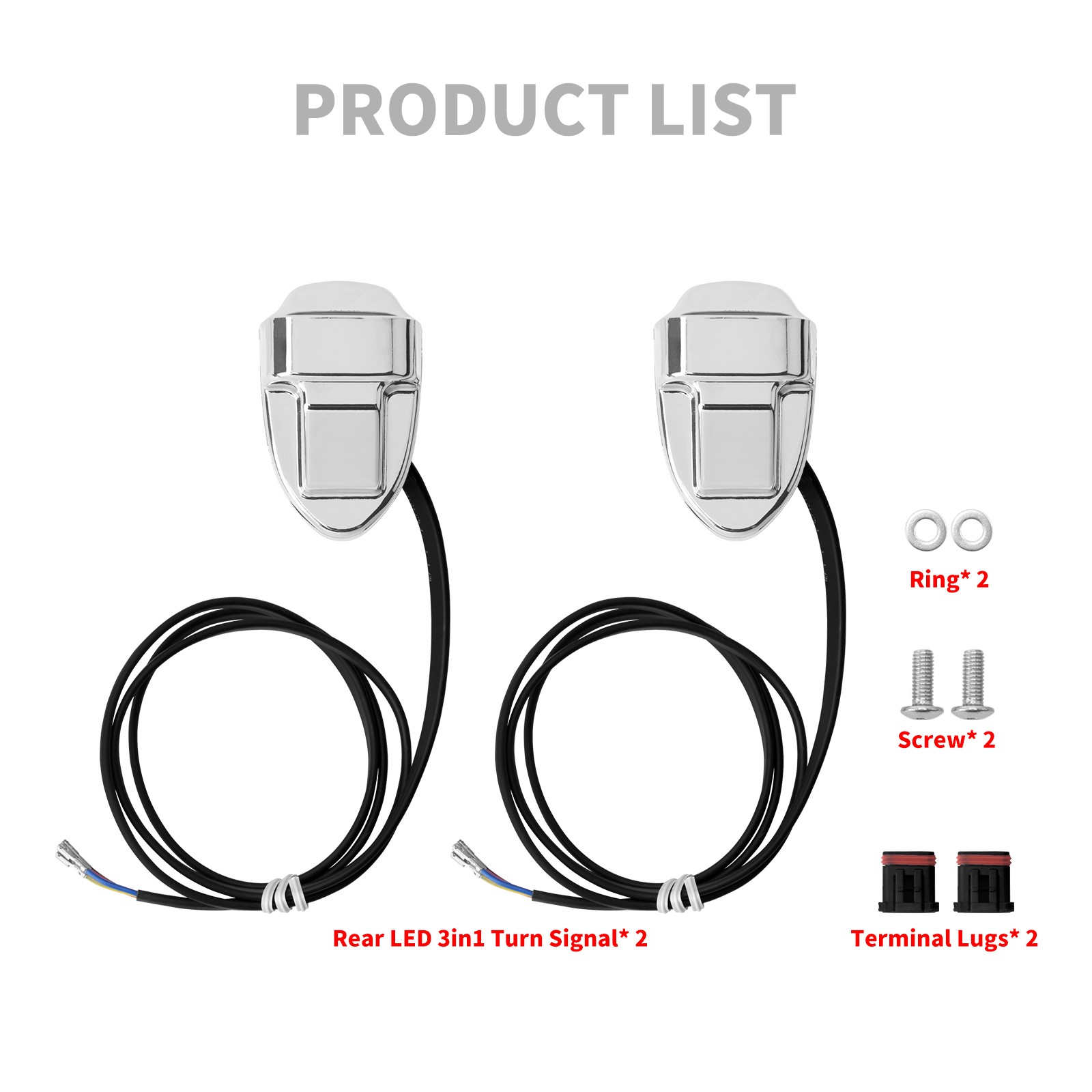 Chrome Rear Fender Strut Turn Signals LED Light For Harley Softail FXSTB 2000-25