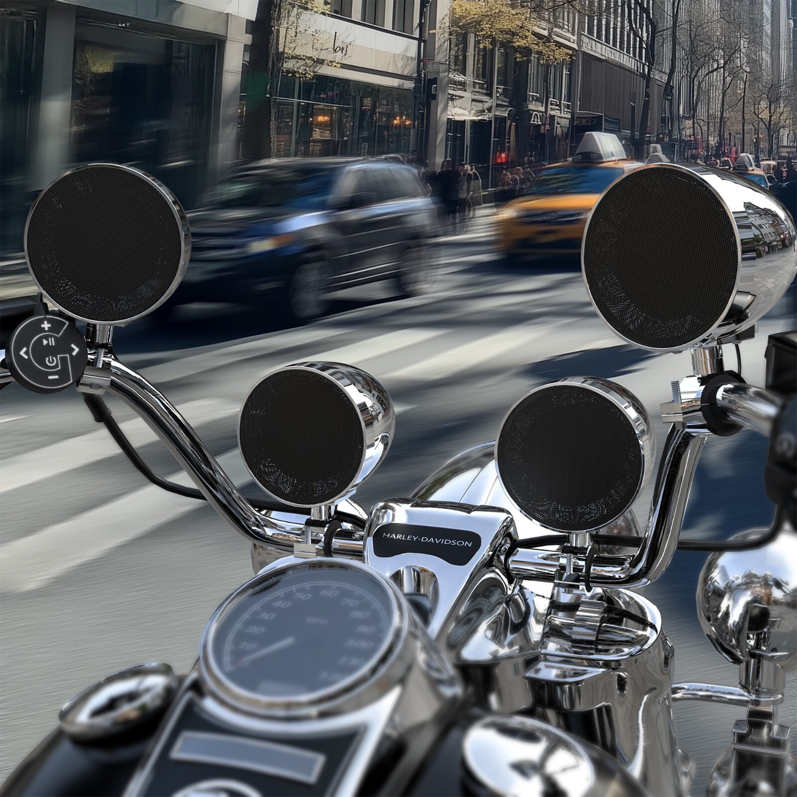 Waterproof Amp Bluetooth Stereo 4 Speaker Audio Music System Radio Harley Chrome