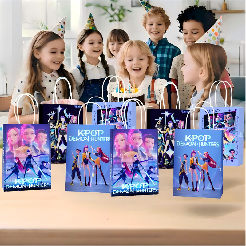 Demon Hunter Party Favors Gift Bags KPOP Birthday Decoration Loot Bags Food Set