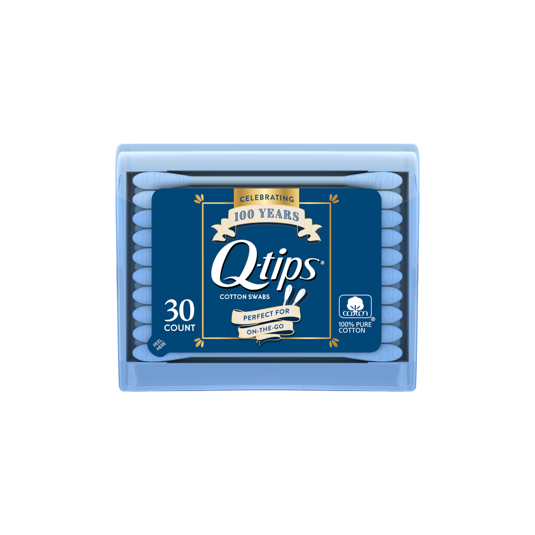2 Pack Q-tips Cotton Swabs Travel Size Purse Pack, 30 Swabs each