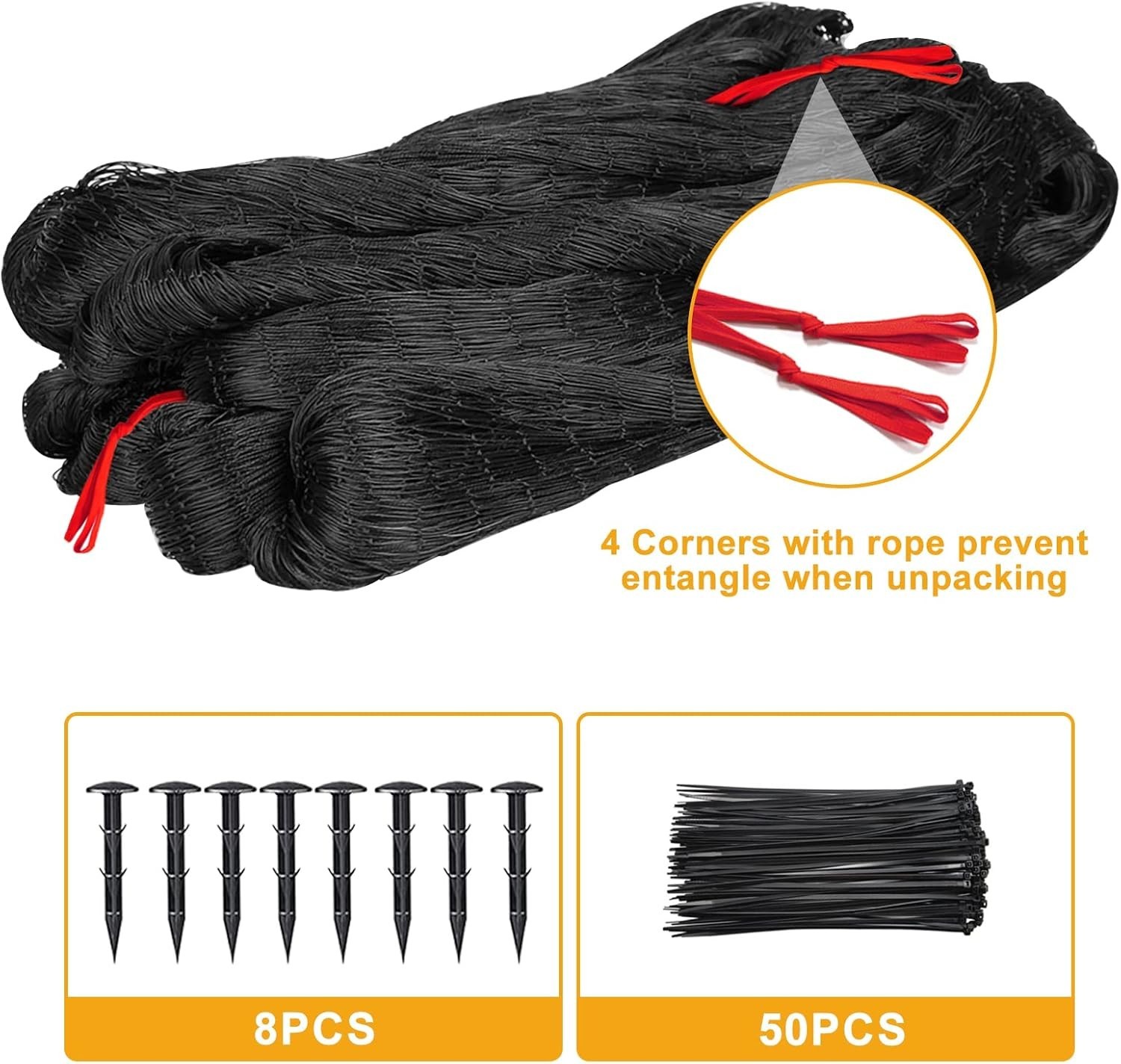 Premium Aviary Netting 25x50 FT – Heavy Duty Nylon Bird Net with 1" Mesh