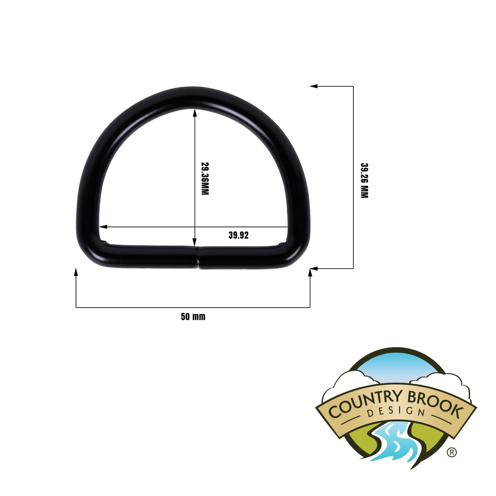 Country Brook Design® 1 1/2 Inch Black Heavy Welded D-Rings, 10 Pack