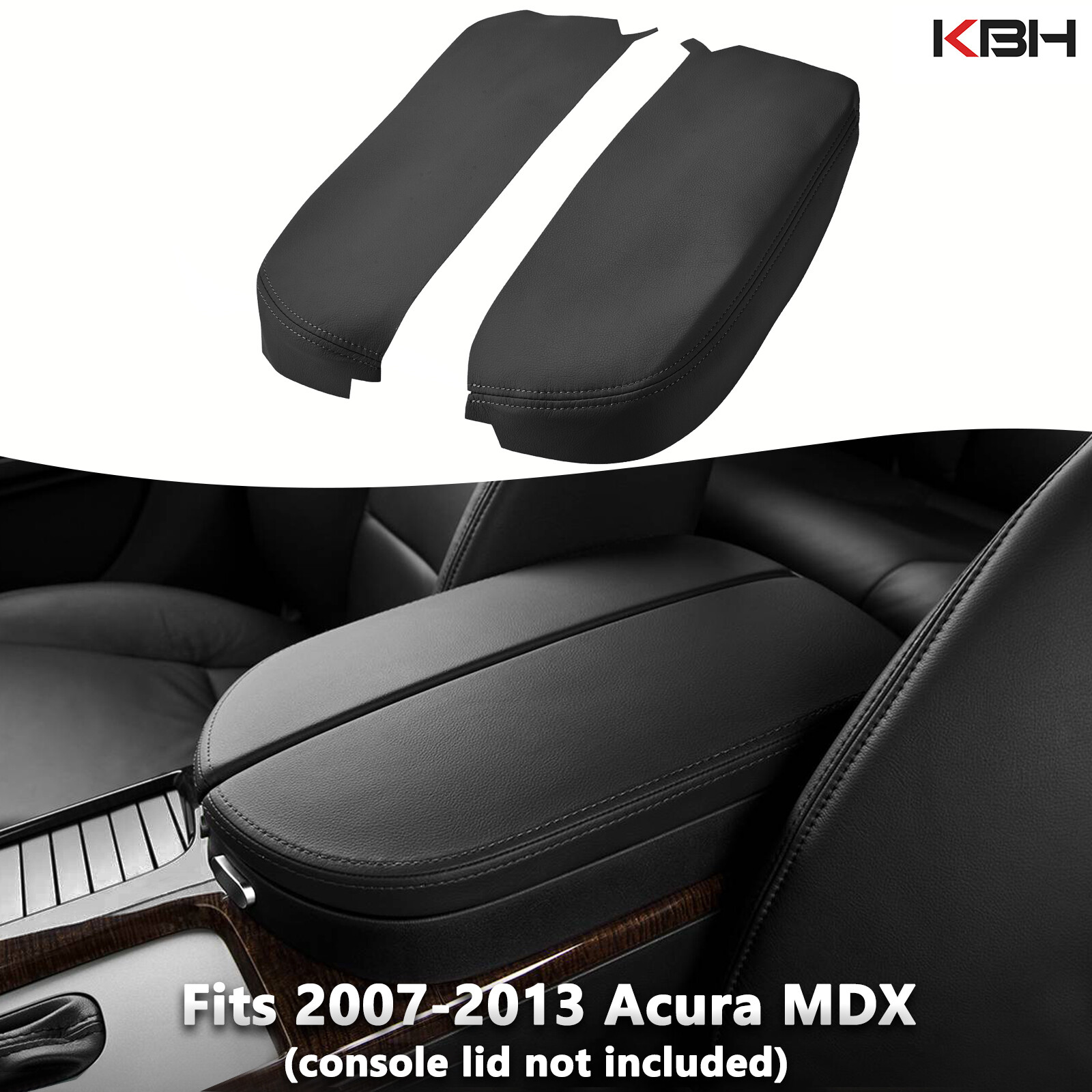Fits 2007-2013 Acura MDX Leather Center Console Lid Armrest Cover Trim Black