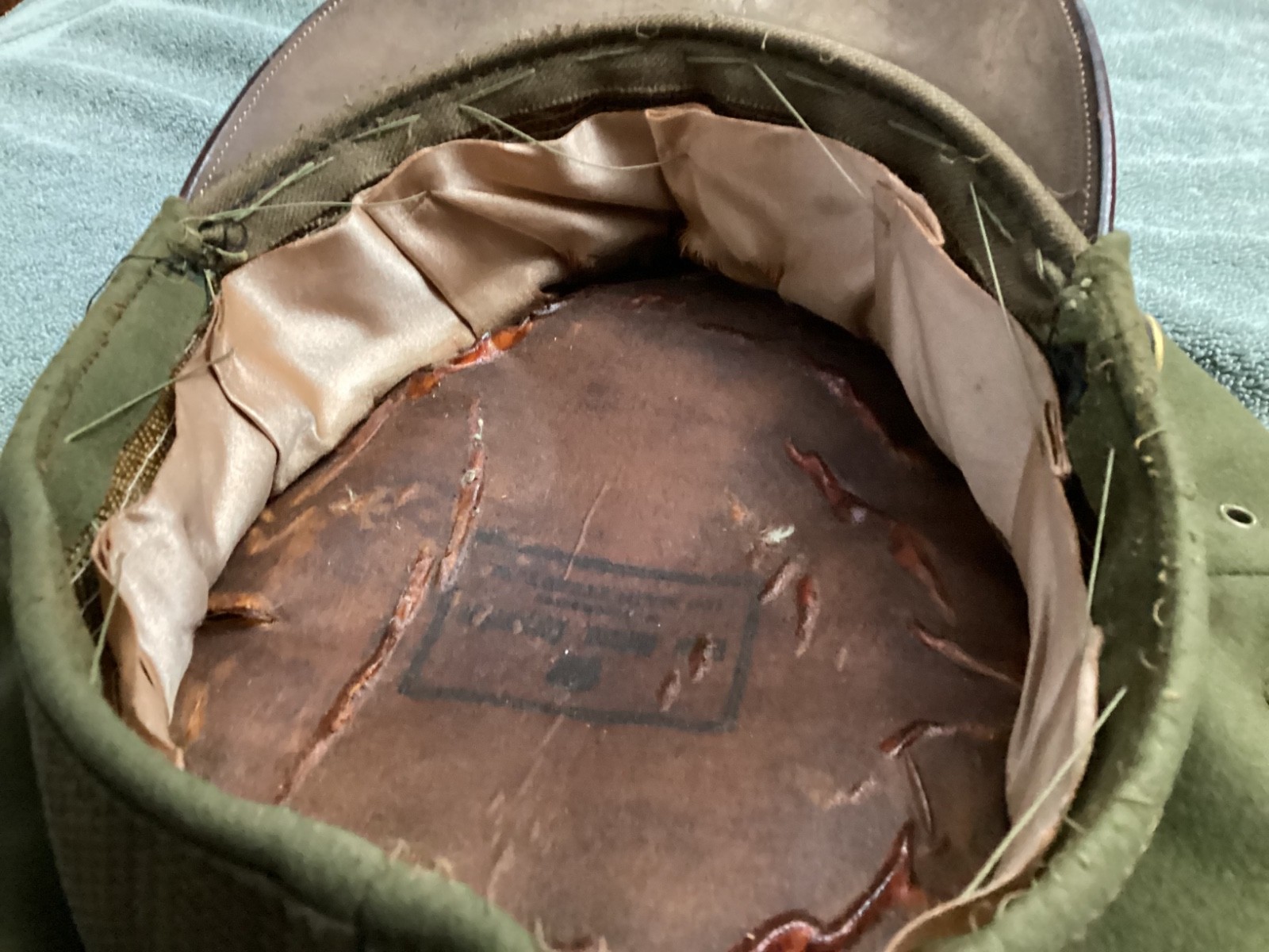 WW2 US Army military visor cap crusher Officer Hat