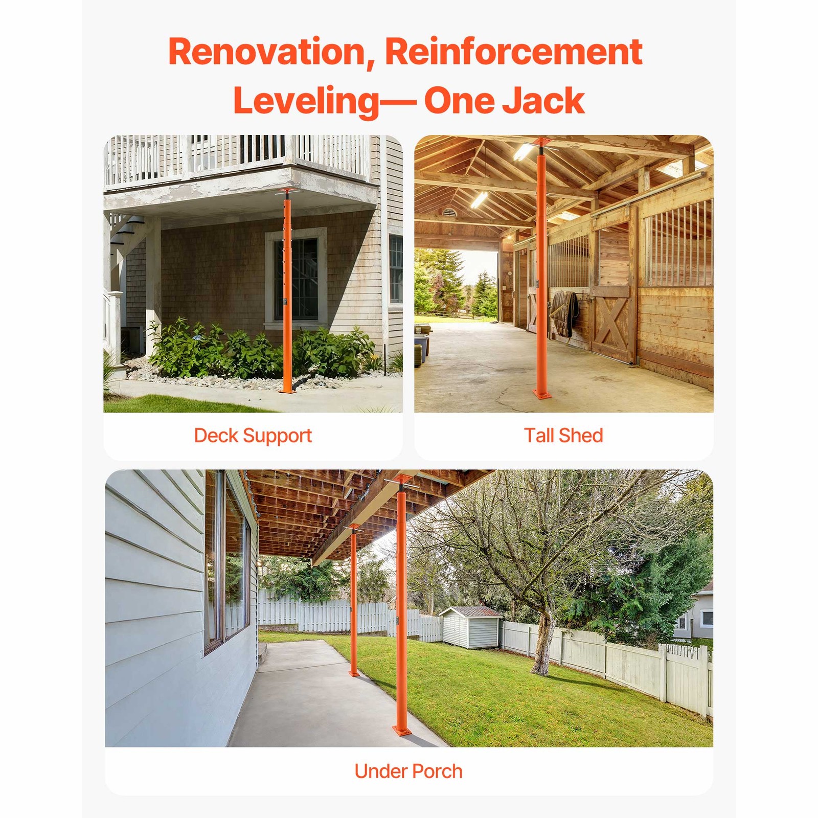 Uimoso Adjustable Floor Jack Posts for Leveling, 2PCS, Height Range 54-150 in