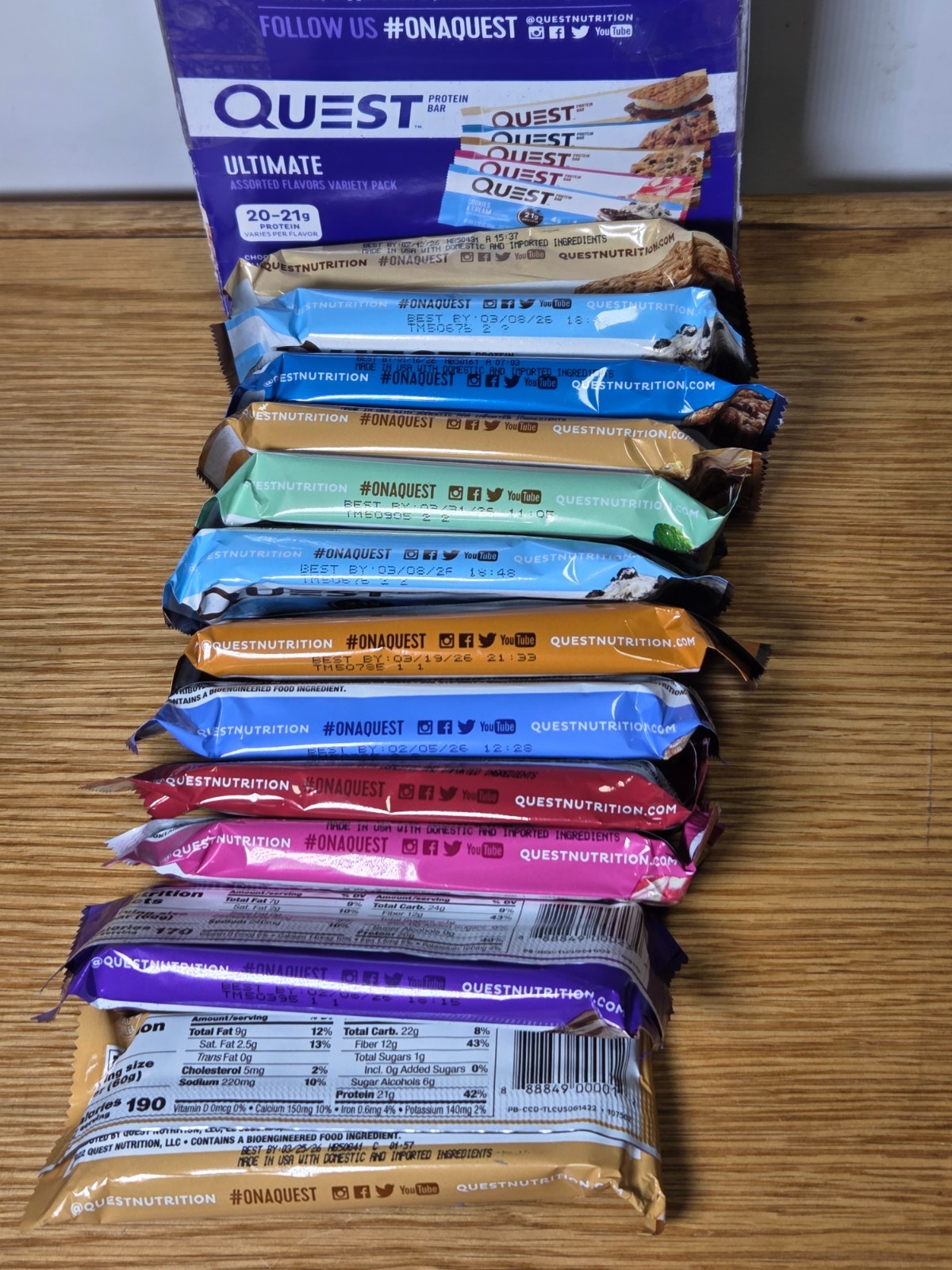 Quest Ultimate Protein Bars Variety Pack 24Ct High Protein Lot of 2