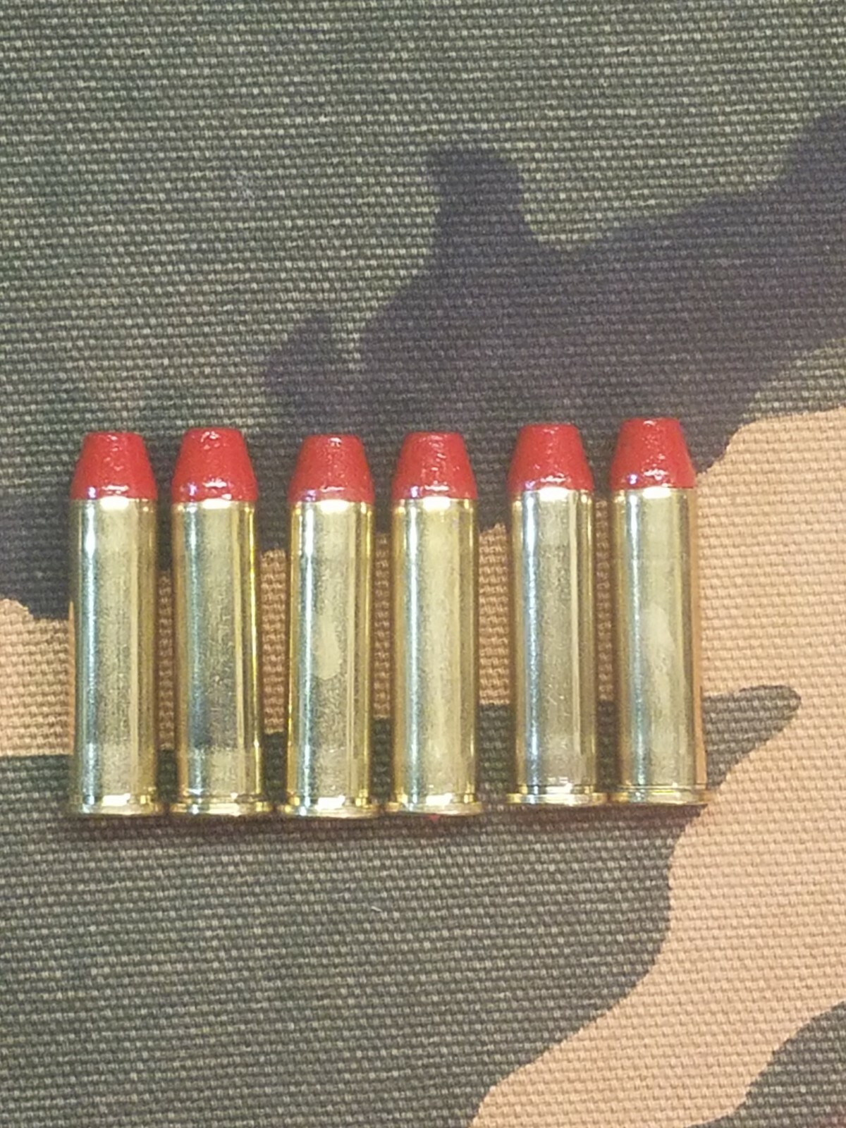 357 MAGNUM SNAP CAPS SET OF 6, BRASS AND RED, REAL 125gr WEIGHT!!!